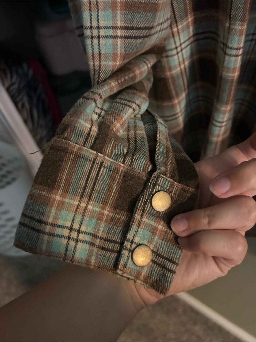 NWOT Oli & Hali Brown Corduroy and Plaid Shirt Jacket - Picture 4 of 7